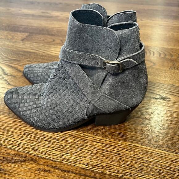 Free People Venture Suede Woven Ankle Booties Gray Womens Size EU36/US6 Boho - Picture 14 of 14